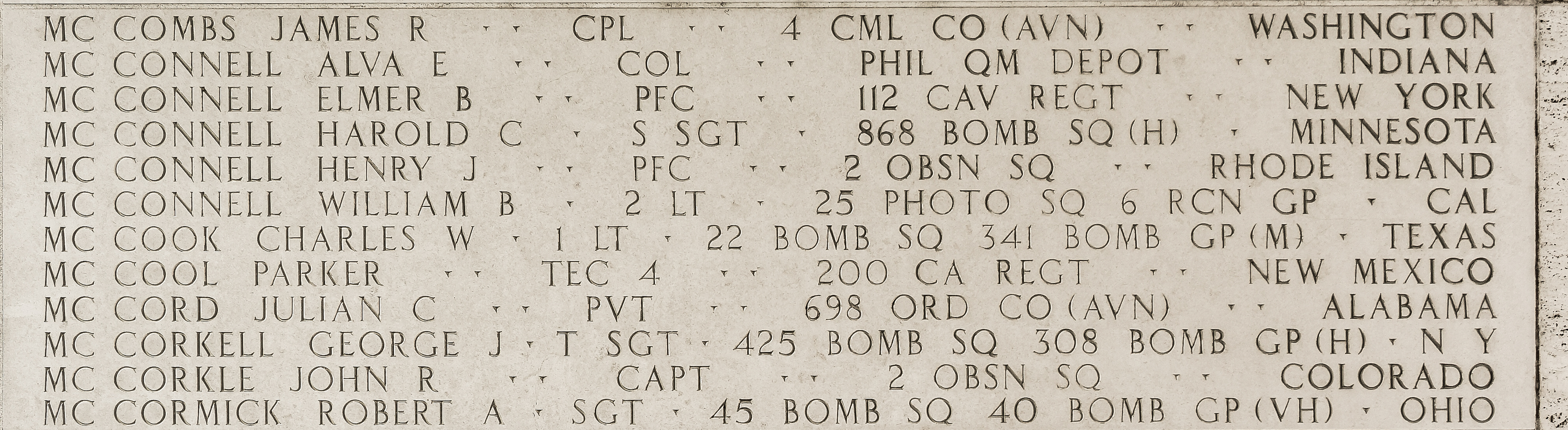 George J. McCorkell, Technical Sergeant